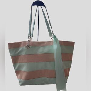 Tote Bag Purse Lined Mint Green EUC
